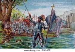 Descubrimiento de Vasco Núñez de Balboa del Océano Pacífico, tomando  posesión de ella en septiembre de 1513 Fotografía de stock - Alamy